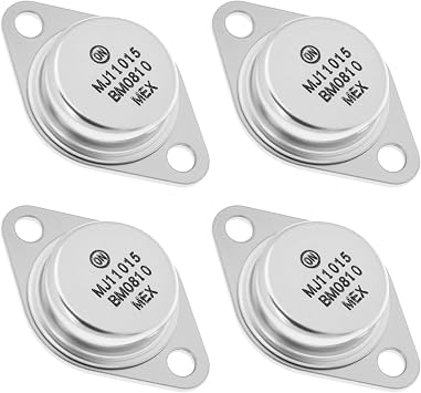 The Lord of the Tools 4Pcs PNP to-3 120V 30A 200W Transistor Replacement Part MJ11015 for Power Amplifiers