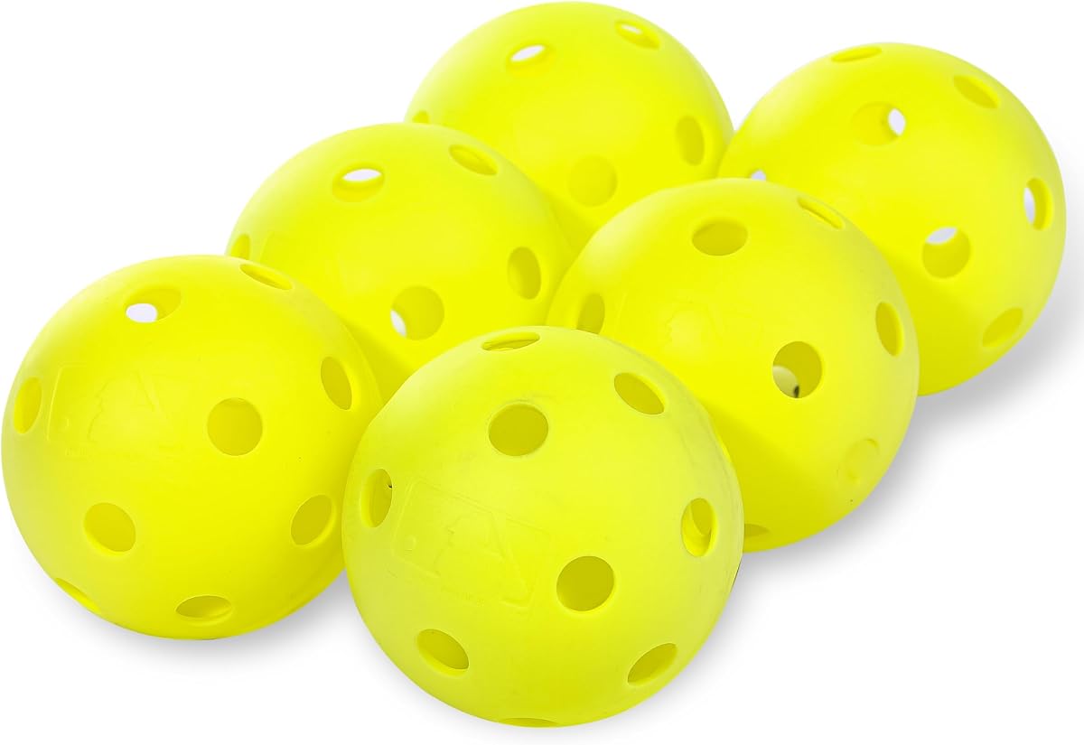 Plastic Softballs - MLB - Includes 6 Balls for Batting Practice or Backyard Baseball Play - Replacement Balls – 90mm Official Baseball Size - Yellow
