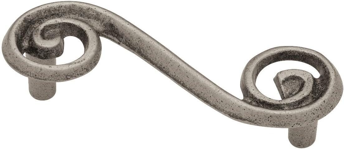 Scroll Knob Antique Pewter Knob Spread Shabby Chic Swirl Knob Kitchen
