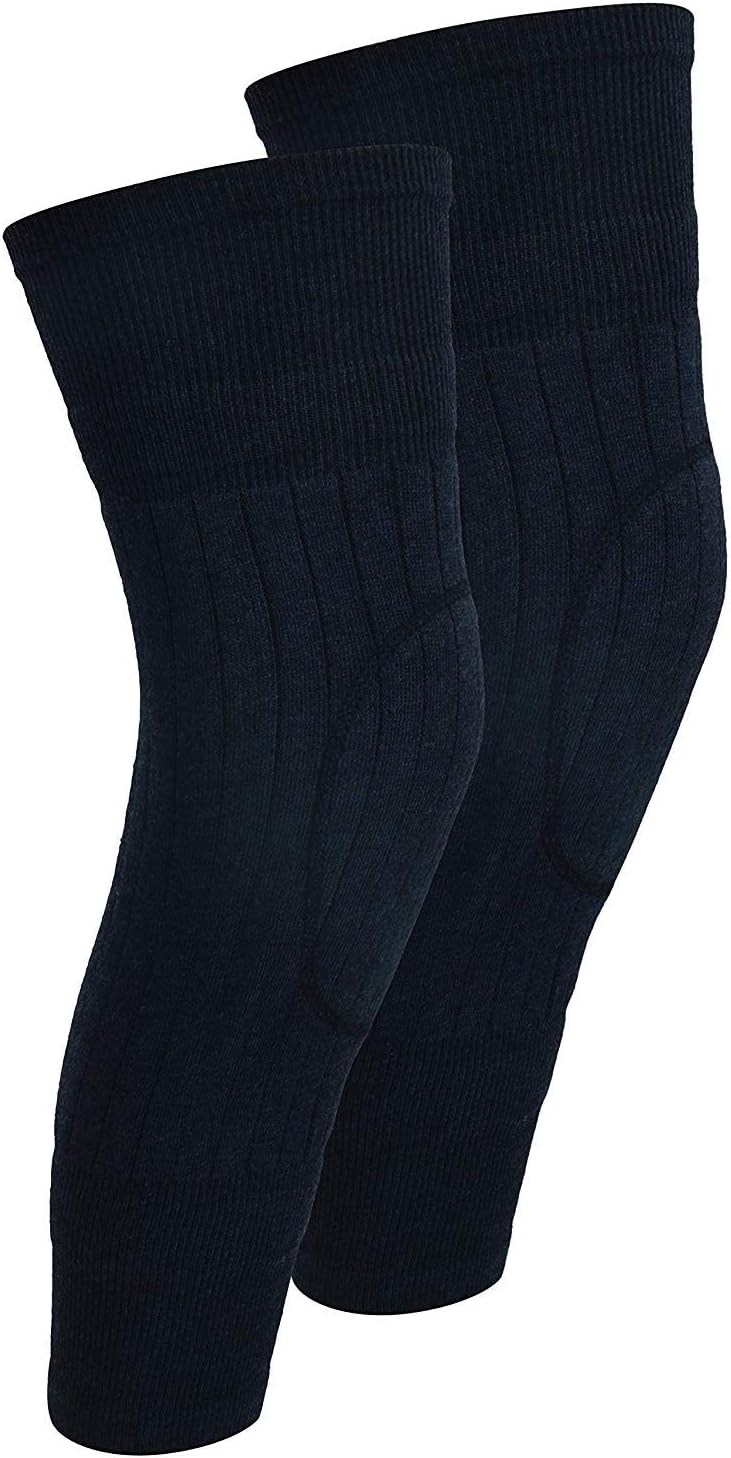 Adult Acrylic Woolen Leg Warmers Stocking Footless Long Socks Over Knee Long Leg Warmers For Men And Women- Unisex (Black)