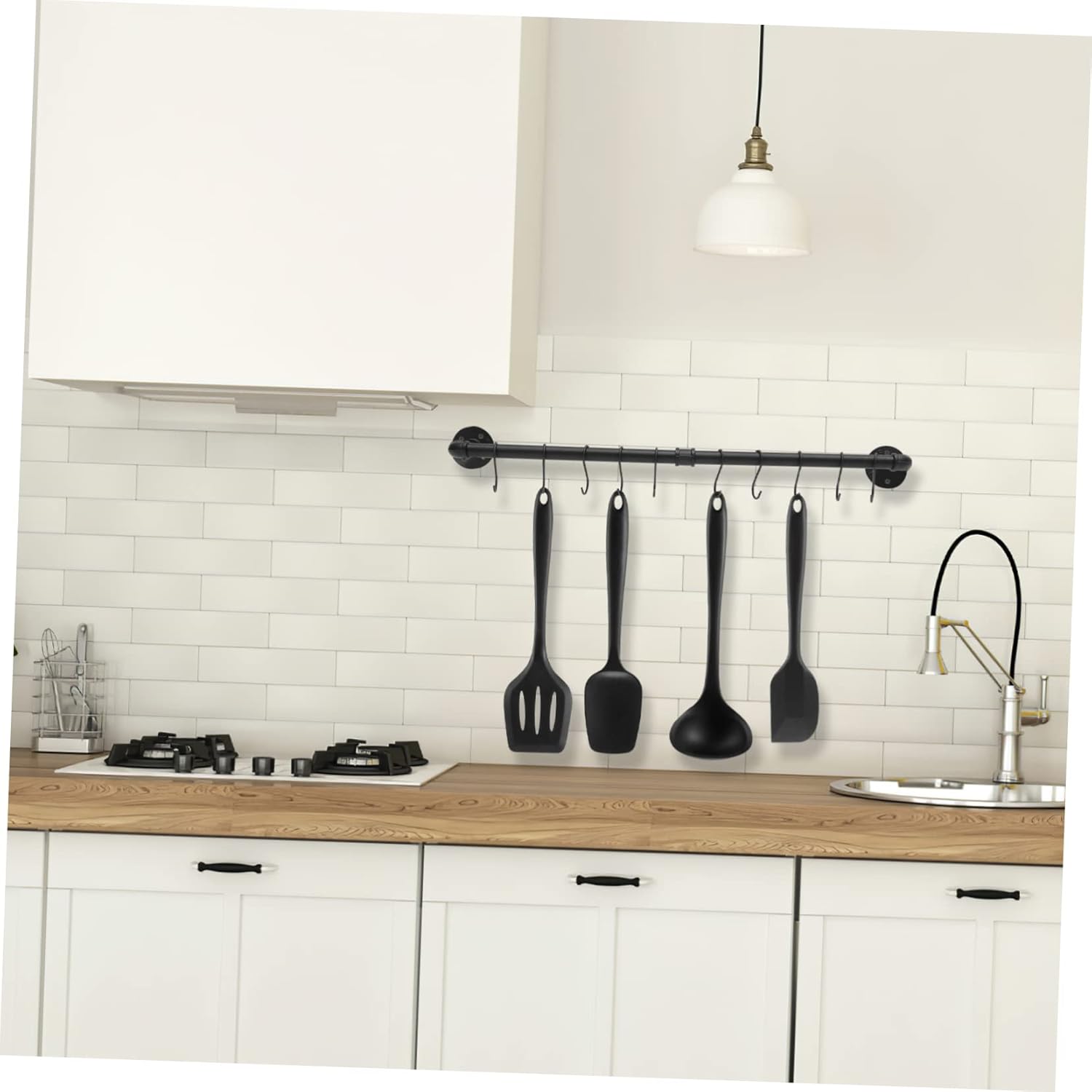 Wall Rack Pot Pan Organizer Industrial Pipe Shelving Hanging Pot Rack Ceiling Mount