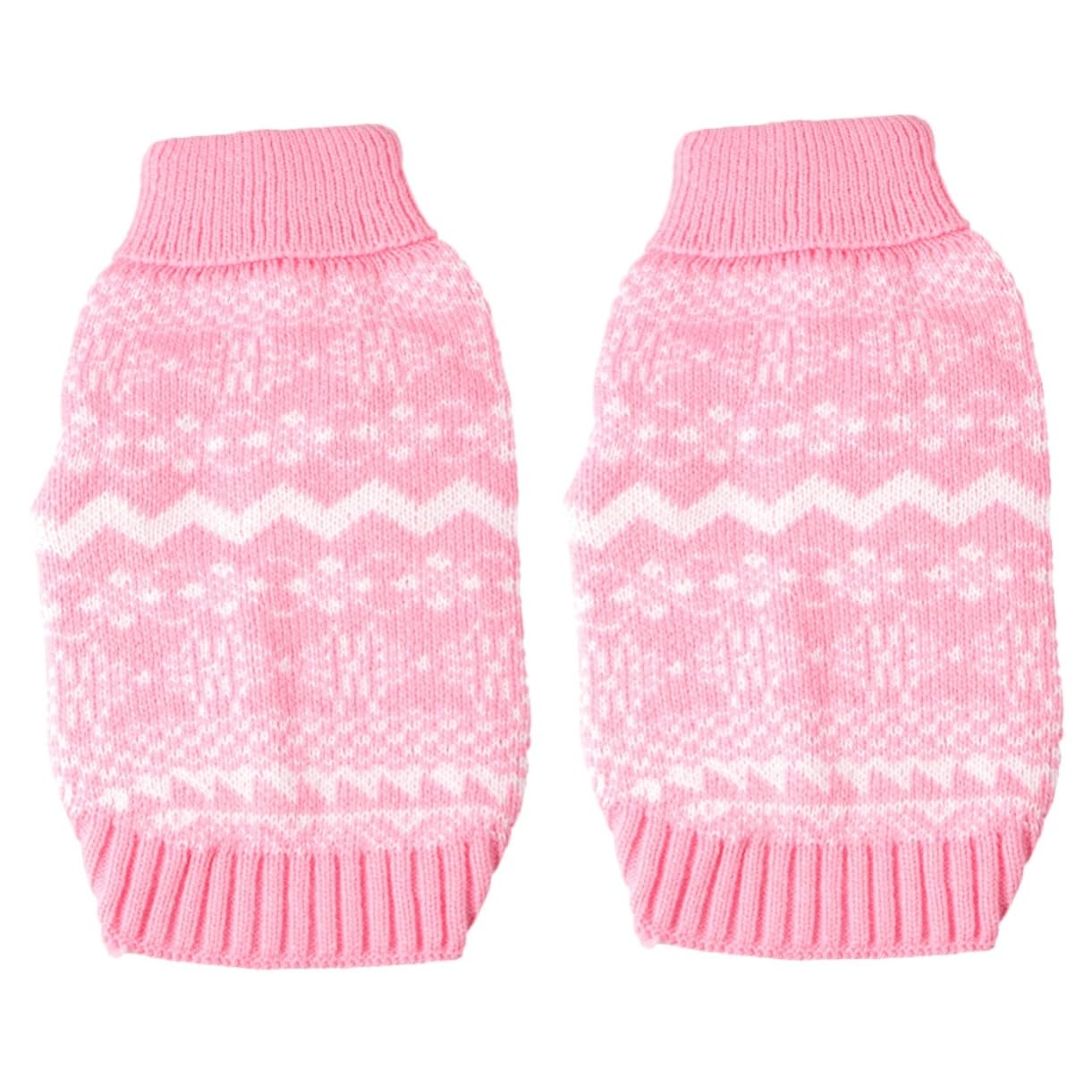 Pull tricot pour chien POPETPOP XXL rose, lot de 2 vêtements chauds d'hiver