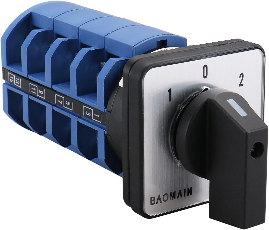 Baomain Rotary Selector Cam Changeover Switch AC 660V 63A 3 Positions 4NO+4NC SZW26-63/D404.4