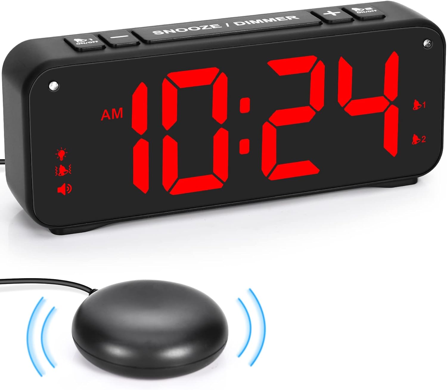 SZELAM Vibrating Alarm Clock for Heavy Sleepers Bedroom,6.5