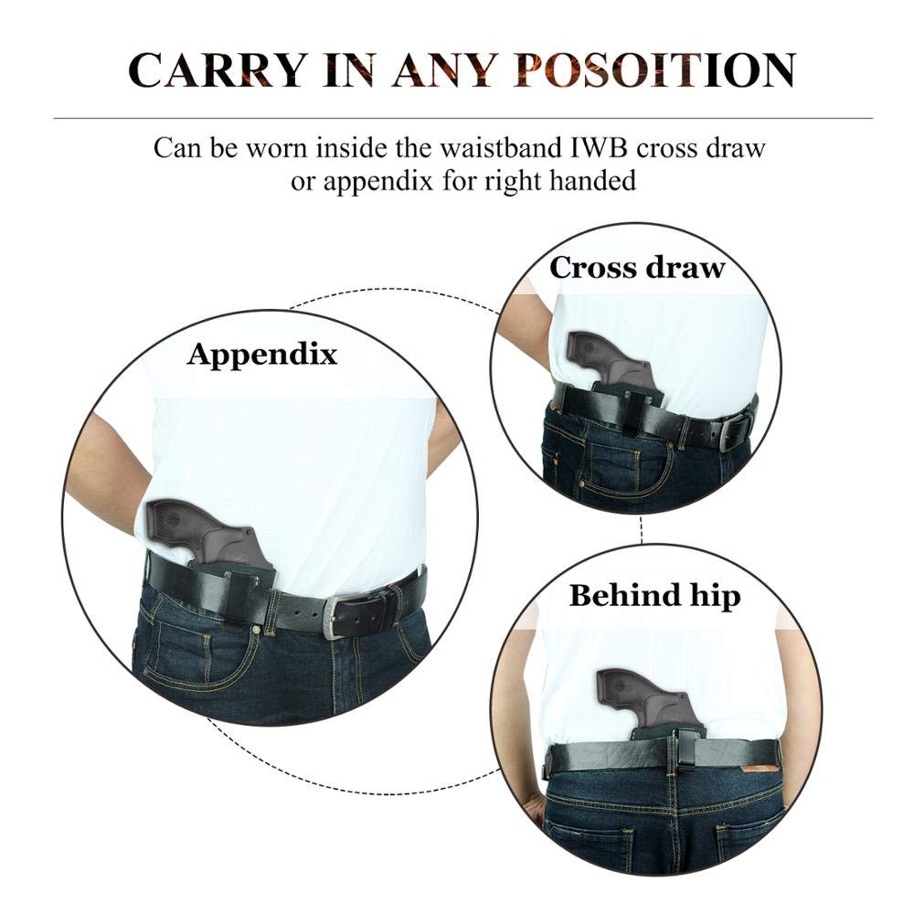 Fondina da caccia Vera pelle scamosciata Pistola per J Frame Revolver Taurus S&W Fondina IWB tattica nascosta cintura