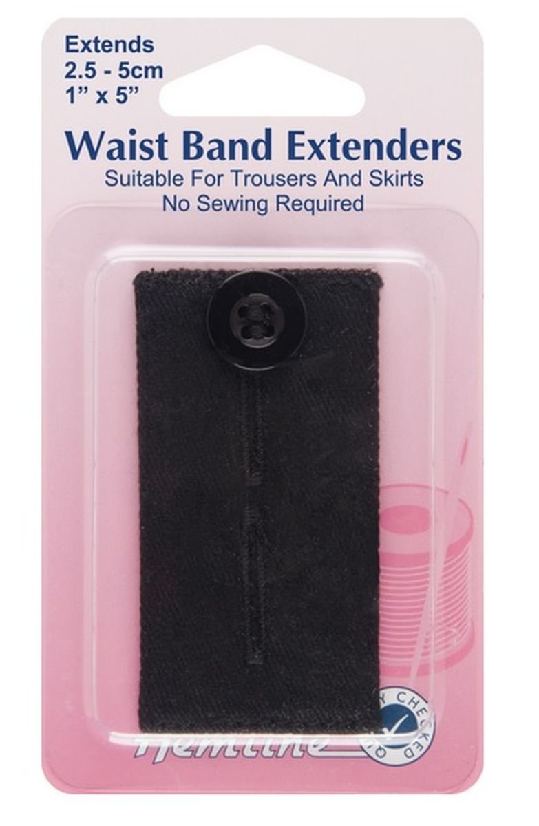 Hemline Black Waistband Extender Buttons