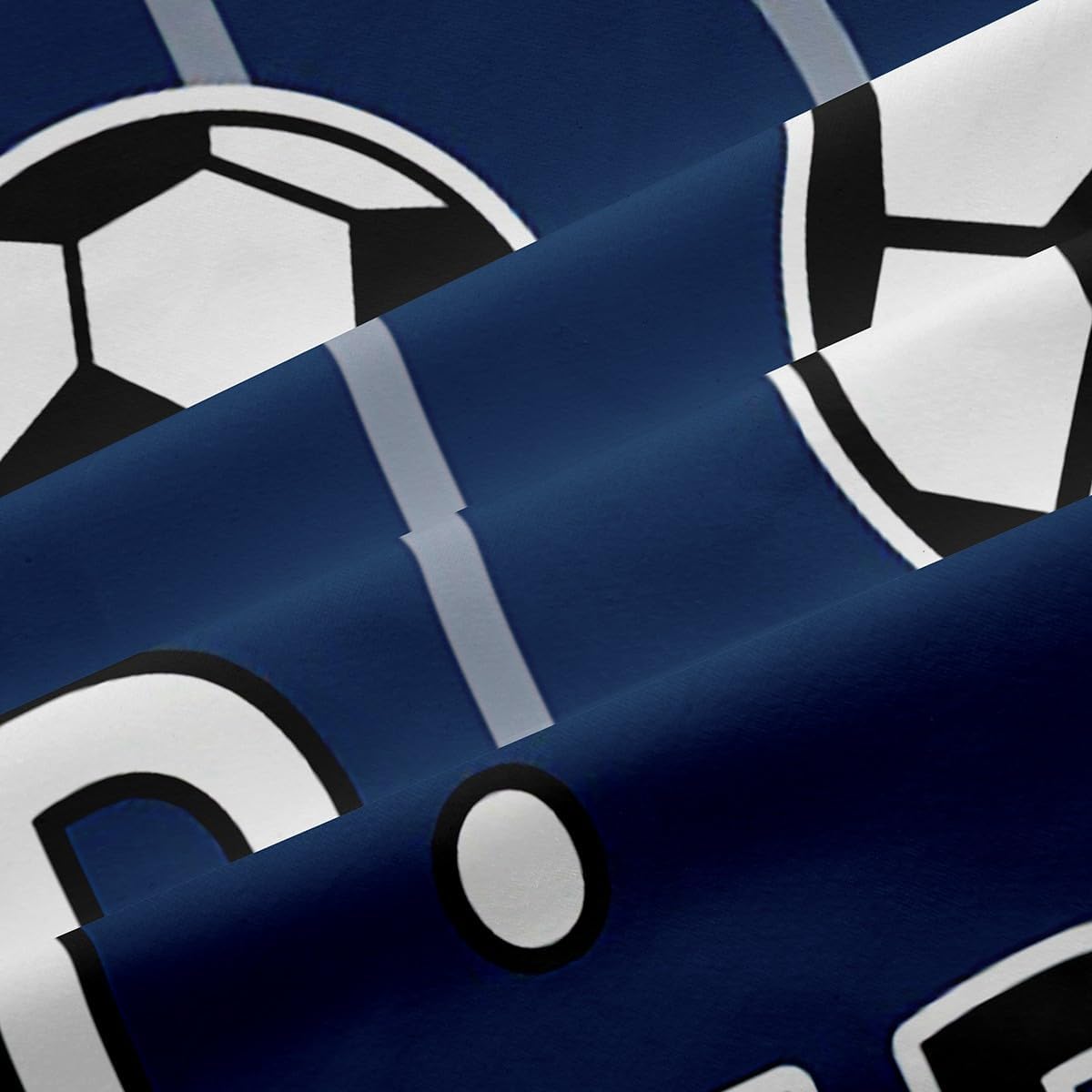 Feelyou Soccer Curtains Boys Girls Football Window Curtains for Bedroom Living Room for Kids Teens Toddler Navy Blue Window Drapes Soccer Ball Game Window Treatments 38W X 45L,2 Panels