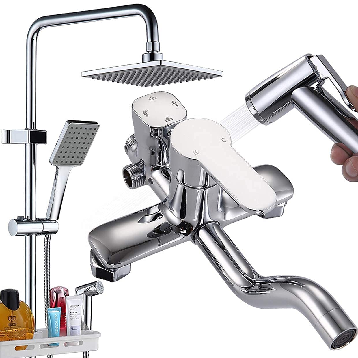 Mélangeur de douche carré pour créer un spa moderne à la maison