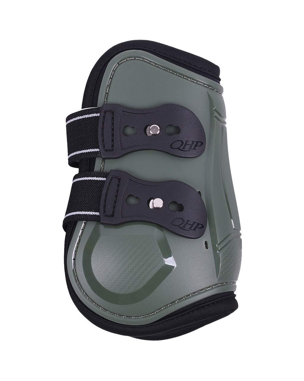 Protège-boulets avec élastique QHP vert olive taille pur-sang pour le saut