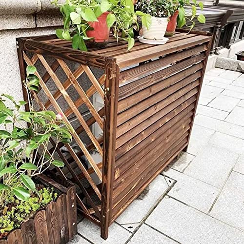 Cadre de climatisation extérieure et jardinière d'angle en bois - 8