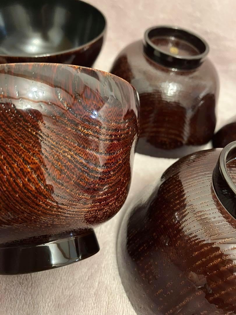 象彦 吸物 椀 漆器 5客 木箱 ※海外発送の場合、木箱