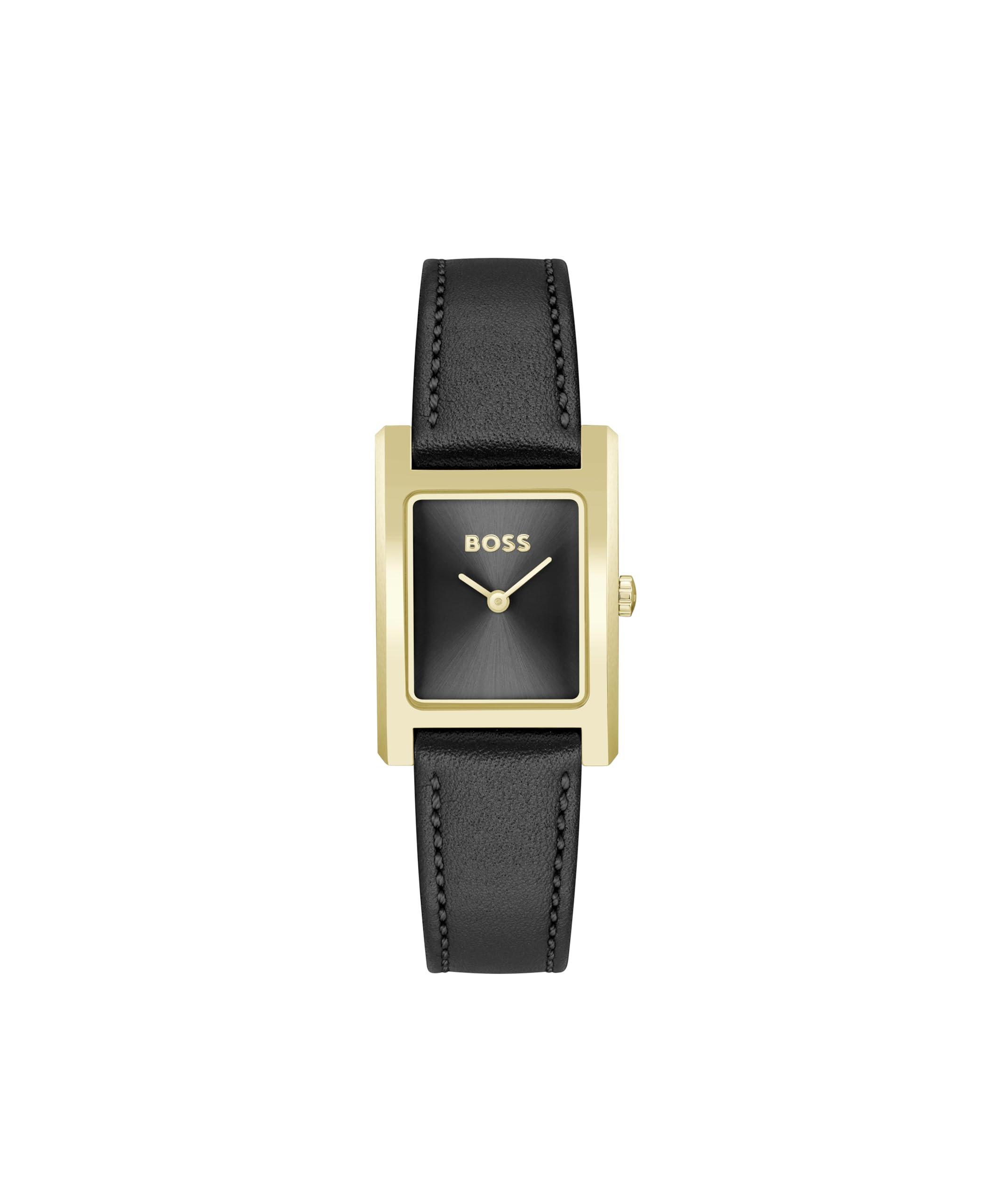 BOSS Two Hand Quartz Movement Watch for Women LUCY Collection with Black Leather Strap - 1502742