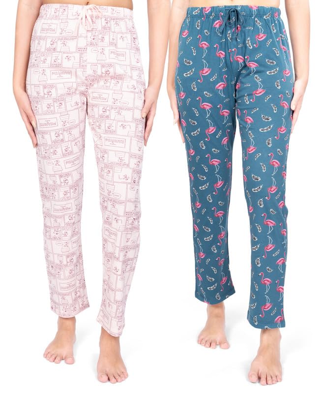 Image of Real Basics Womens Cotton All Over Print Pyjamas (Set of 2)