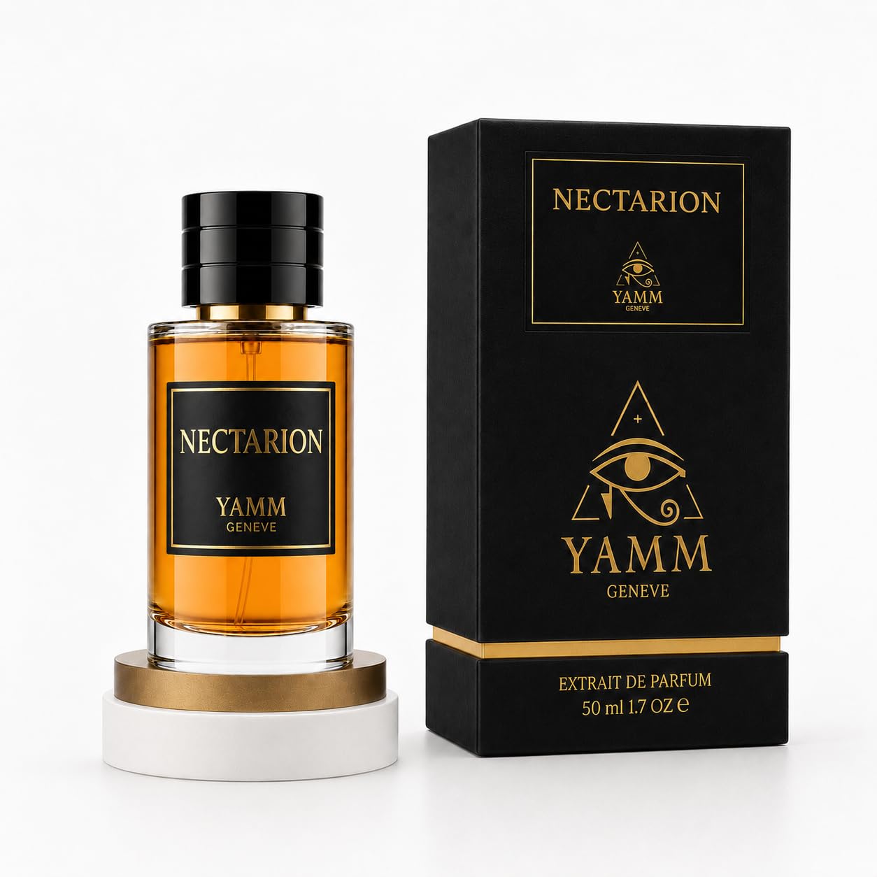 Nectarion – Extrait de Parfum Mixte – Cognac & Praliné – 50 ml | Accord gourmand liquoreux, chaud et caramélisé, à la tenue durable, avec cognac, cannelle, chêne, tonka, praliné et vanille.