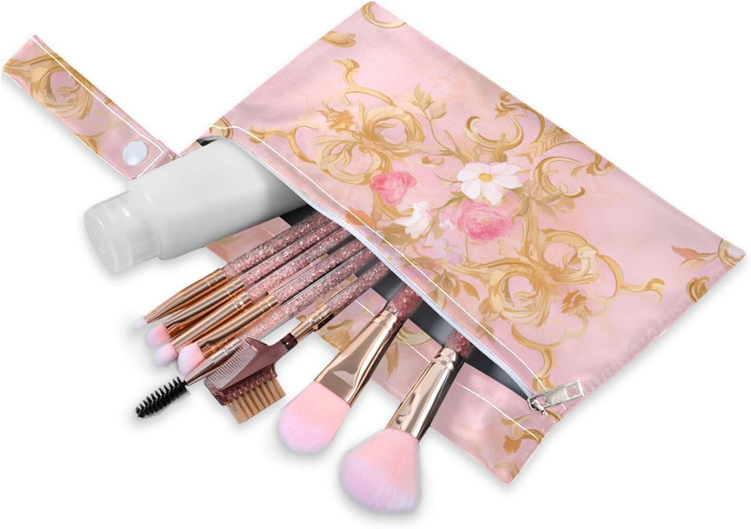 Rose Gold Valentine Rose washable wet clothes bag 2 Pack travel essentials for baby with handles for baby diapers, beach