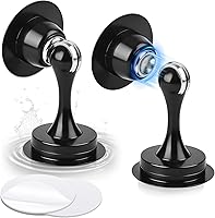 Vista 25 de KOLAKO Topes de puerta, topes magnéticos de puerta, color blanco, soporte de pared cepillado, soporte de puerta magnético moderno, protector