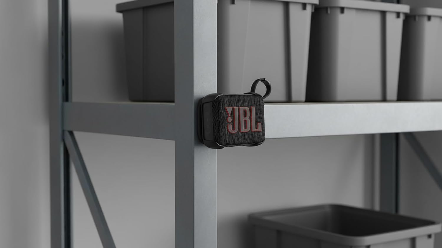 Magnetic Mount Holder for JBL Go 4 Speaker, 3 Mounting Options, Includes Removable Hook-and-Loop Strap and Mounting Screws, for Bike, Golf Cart or Wall, Black