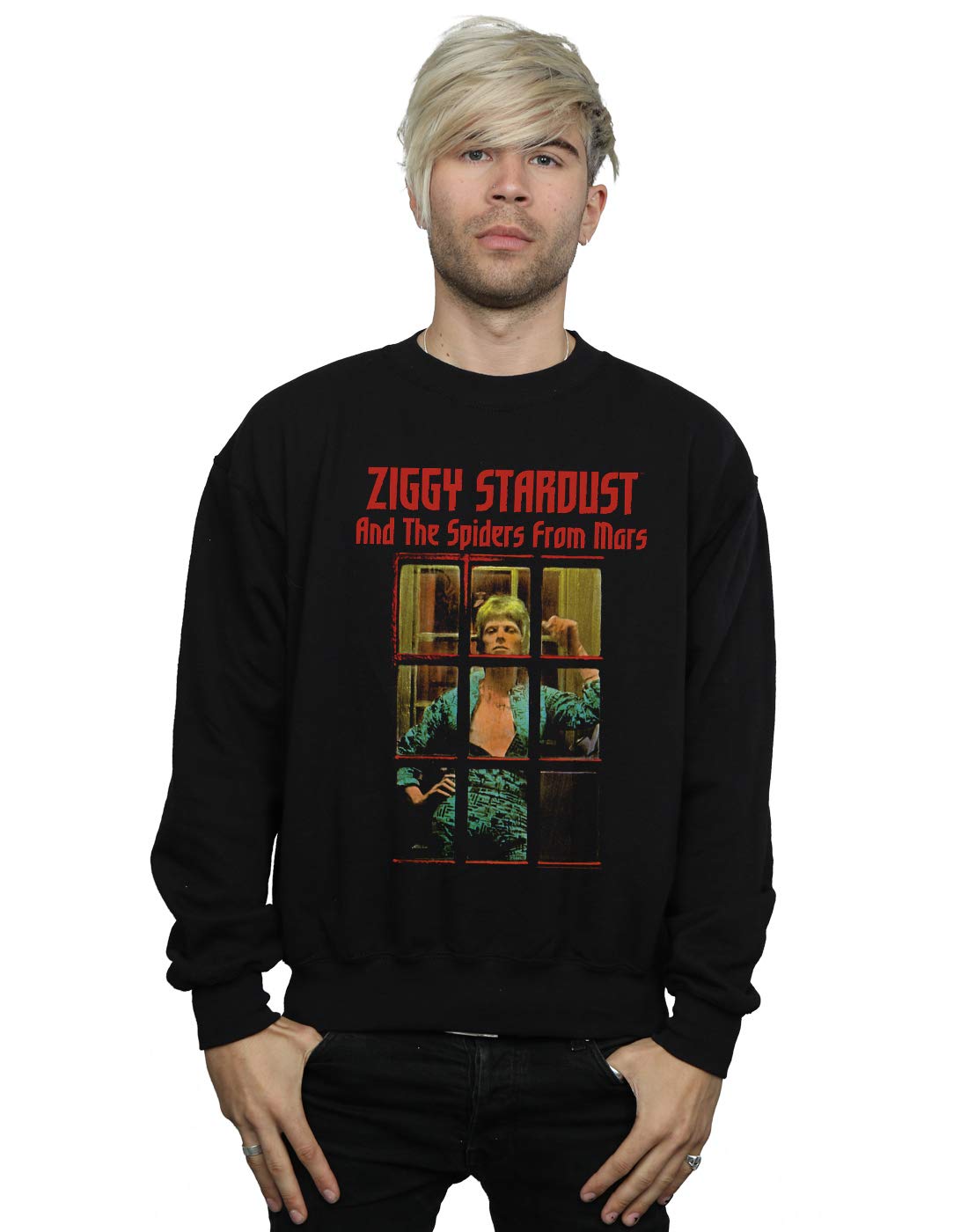 David Bowie Ziggy Stardust Spider Sweatshirt - Black - M - Cotton Blend