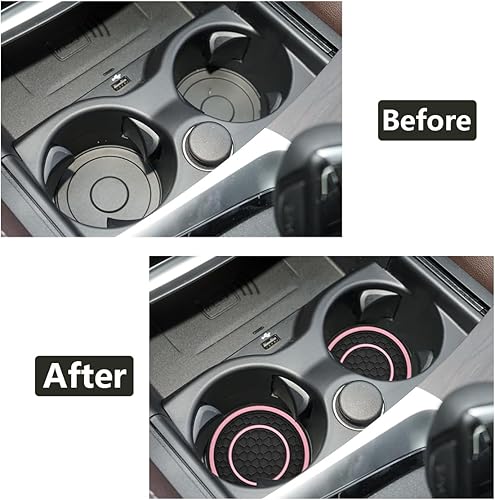 Miniatura 4 de Portavasos universal para automóvil, impermeable, antideslizante, a prueba de tambores, accesorios para el interior del automóvil, 2 unidades, negro