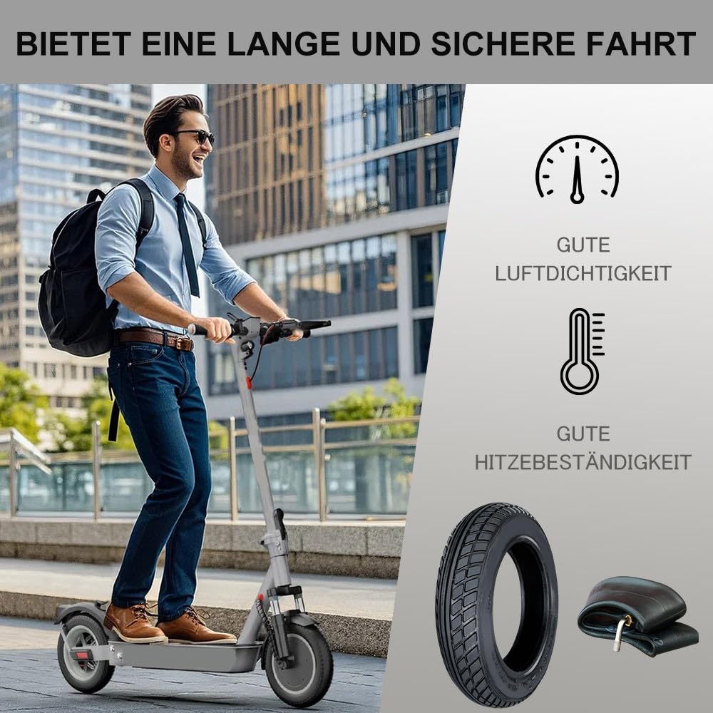 Reifen 10x2, Reifen 10 x 2 Kind-erwagen, NeumáTico 10 x 2.0 54-152 Mantel und Schlauch Kin-derwagen, Verschleißfester Tire, Nylon Pannensicher, 10x2.0 für E Scooter, Elektroroller