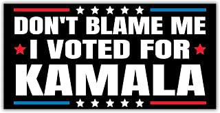Magnet Don't Blame Me I Voted for Kamala Harris Magnet Bumper Sticker 2028 President Campaign Blue Gifts Political Magnetic Sticker for Truck Wall Door Bumper Car 7.5x3.75in