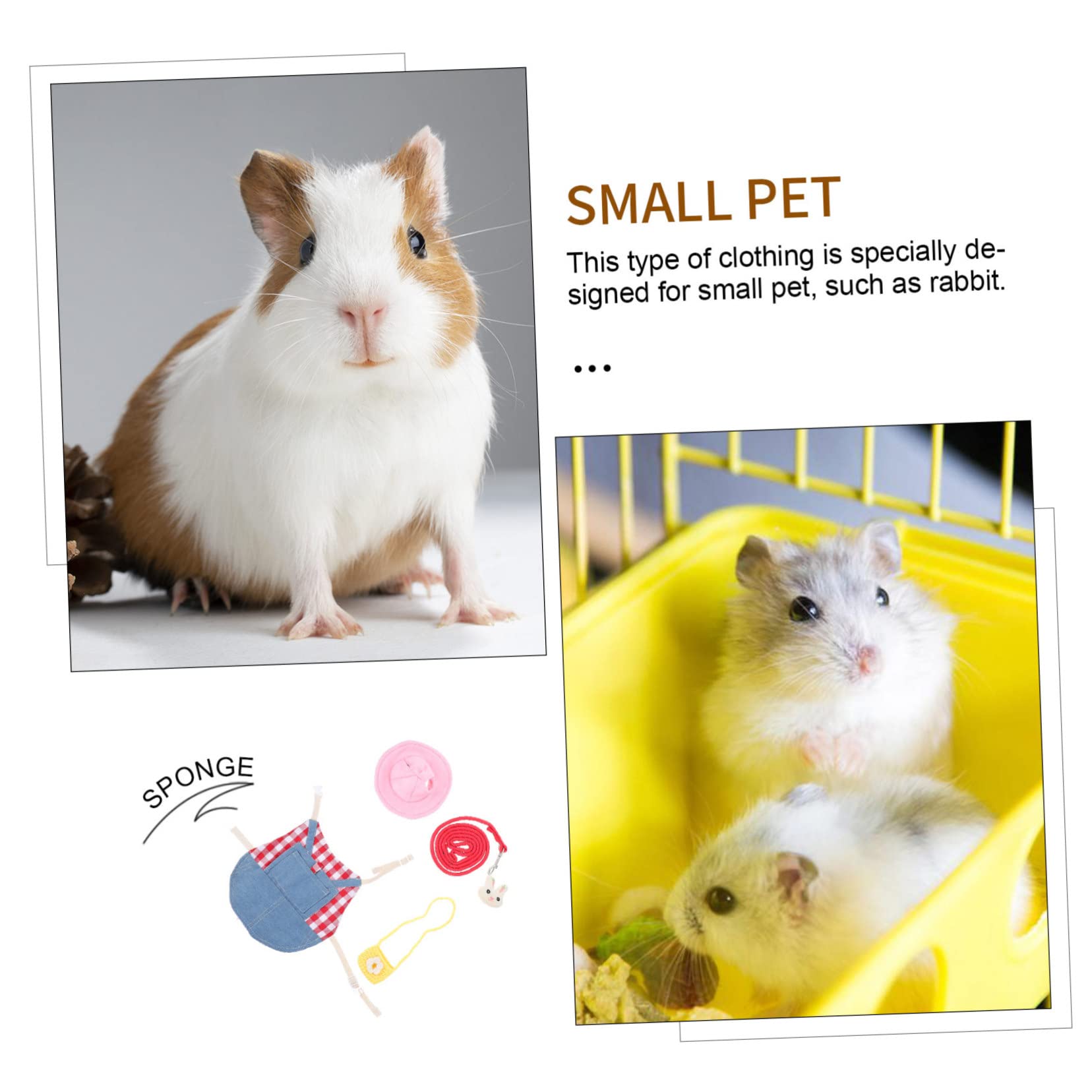 POPETPOP 3sets Abbigliamento Decorativo Per Coniglio Con Guinzaglio e Design Rete Comodo e Facile Da Indossare Per Piccoli Animali Adatto Per Passeggiate All Aperto e Attività Quotidiane