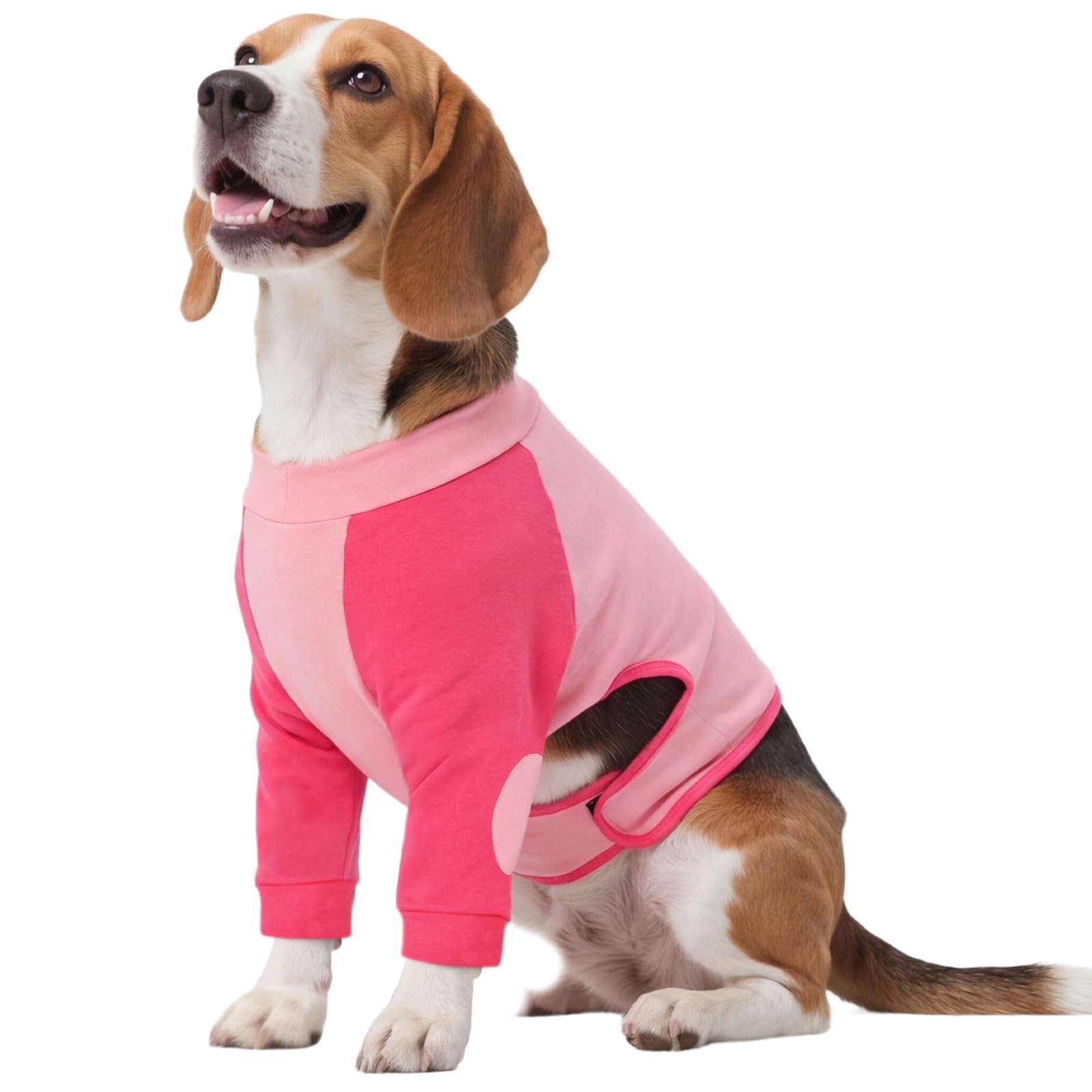 Kuoser Dog Recovery Suit Front Legs Sleeve Post Surgery Anti-Lick, Pink L