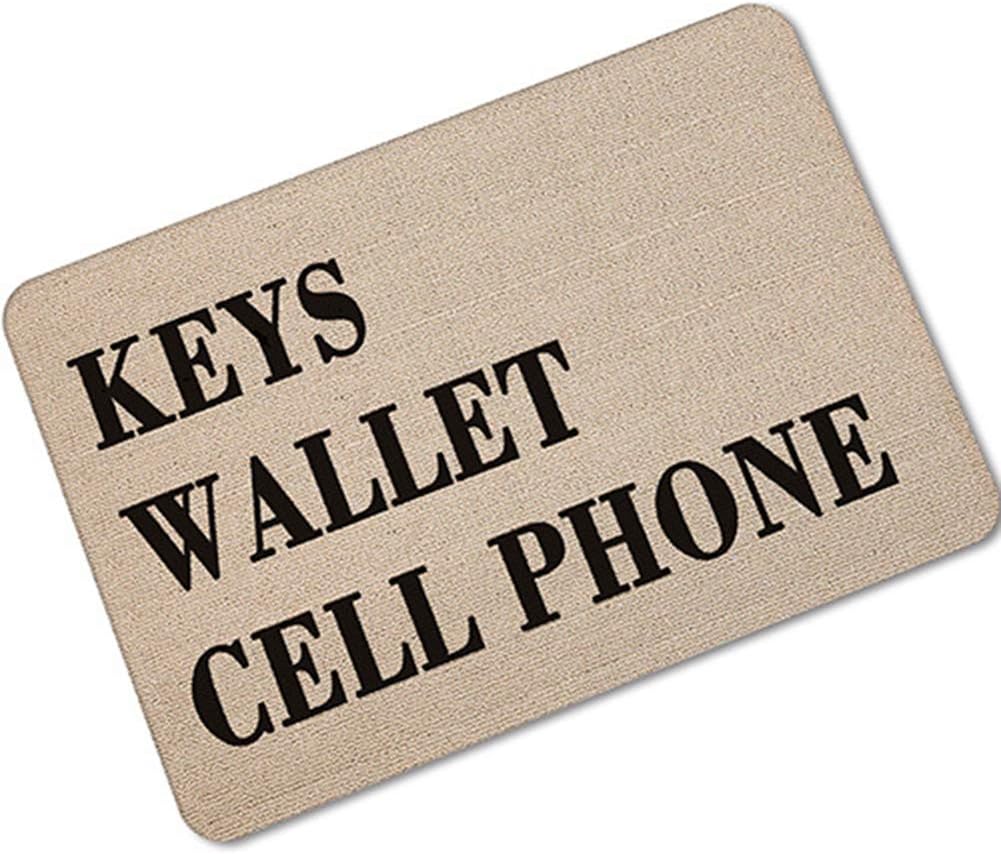 Smilily Front Doormat Keys Wallet Cell Phone for Home Entrance Garage Office Patio