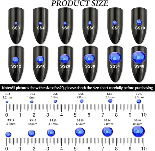 Miniatura 5 de Hotfix - Diamantes de imitación redondos de cristal con parte trasera plana para manualidades, ropa, zapatos, bolsa, decoración de bricolaje,
