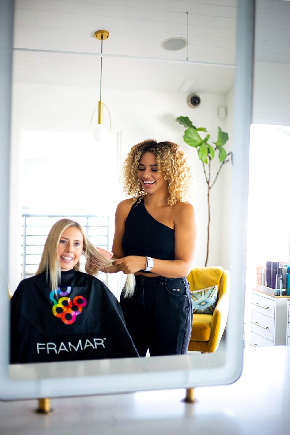 FRAMAR Color Cover Salon Cape – Hair Cape with Snap Closure and Rubberized Chest, For Hair Dye, Hair Color, Cosmetology Supplies and Hair Coloring