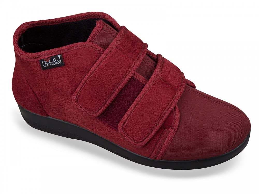 Klettschuhe mit loser Einlage Verbandschuhe weit geschnitten Hausschuhe