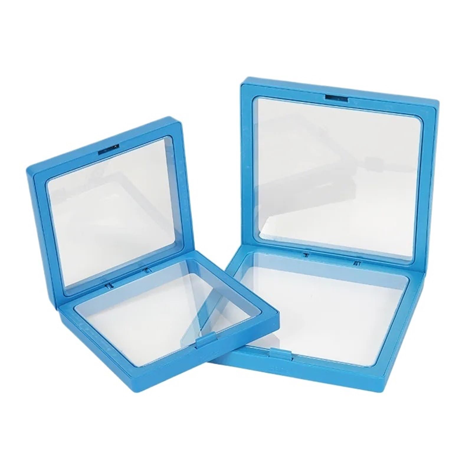 12Pcs 3D Floating Picture Frame Shadow Box Jewelry Display Stand Ring Pendant Holder Protect Jewellery Stone Presentation Case For Earring Necklace Bracelet(BLUE,11x11cm)