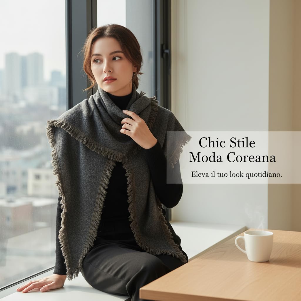 Sciarpa Donna Invernale Triangolare Lana | Design tinta unita, Sciarpa stile , Cene , Per e sorelle