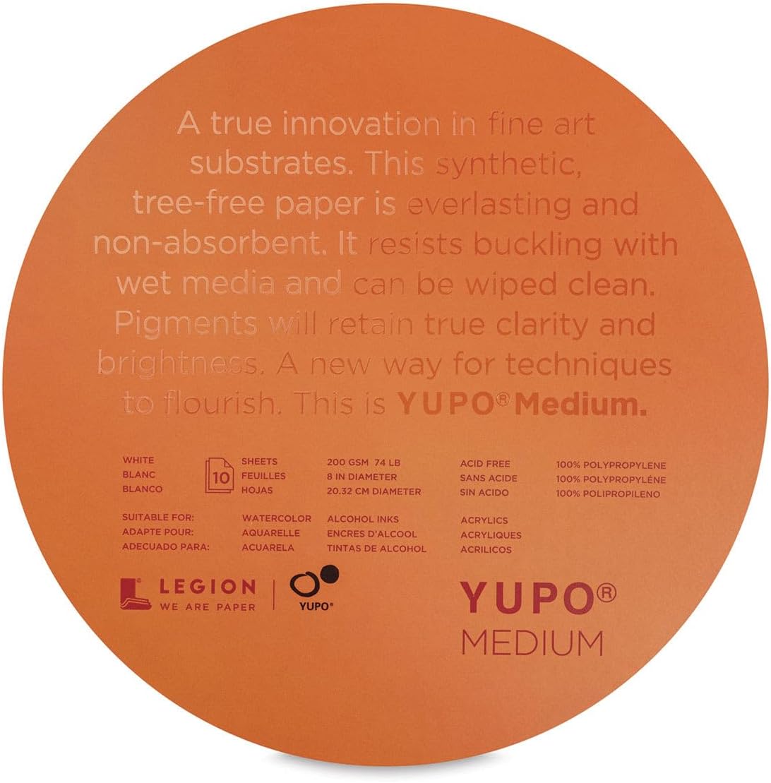 Legion Yupo Round Synthetic Paper - 8", 10 Sheets
