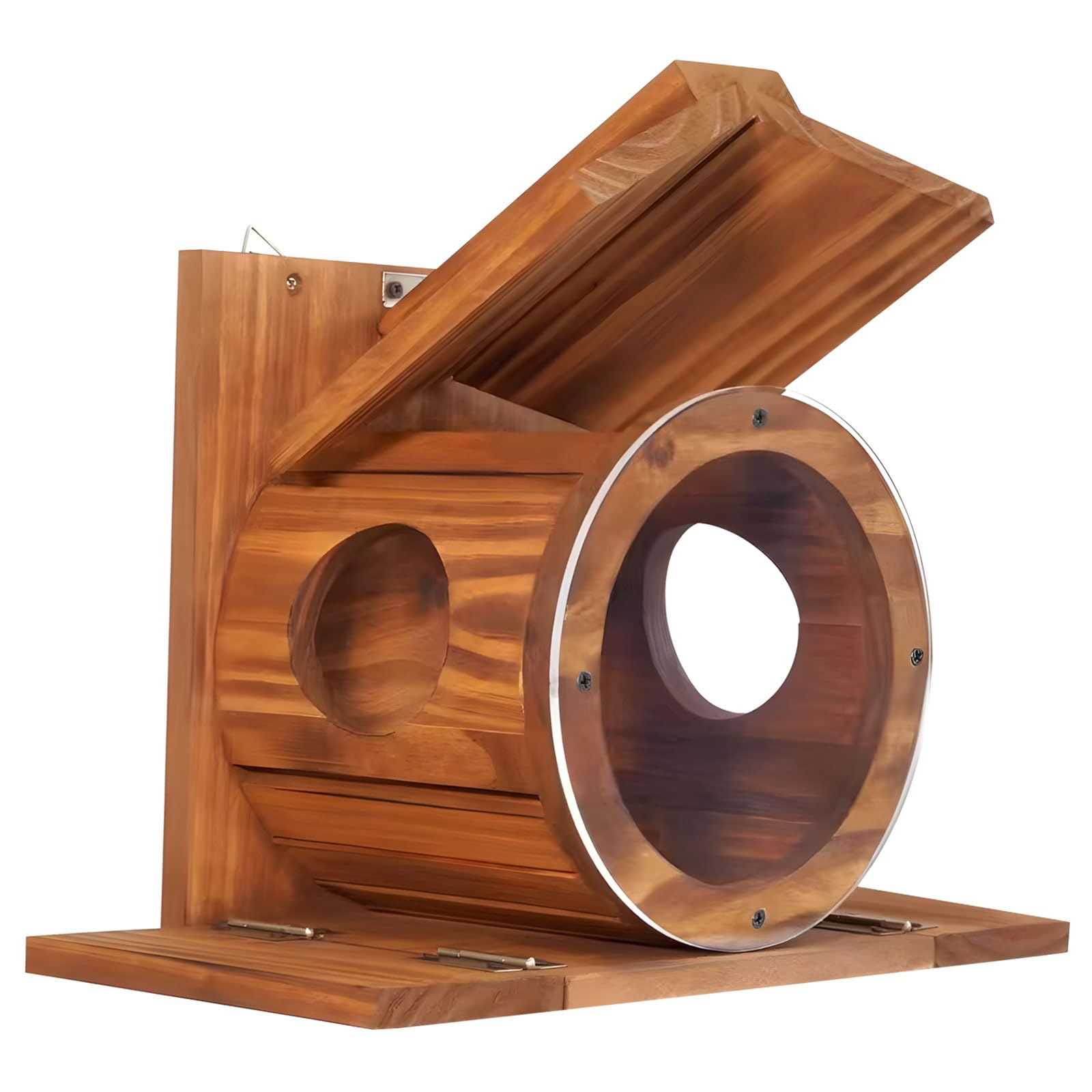 LUCKGONI Wooden Wildlife Feeder For Outdoor Use With Viewing Window And Weather Resistant Construction Perfect For Backyard Bird