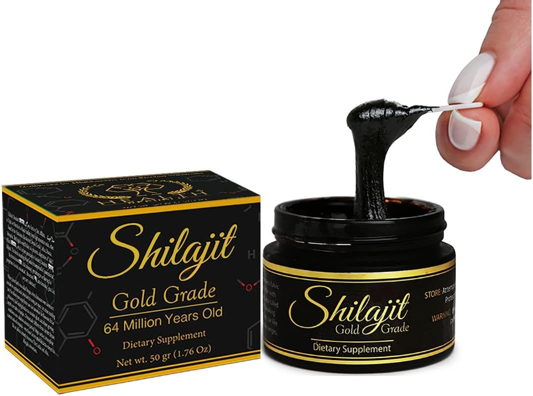 Pure Mongolian Desert Shilajit Resin with 84+ Micro & Macro Elements for Bone and Stamina Support Supplement, Contains Fulvic Acid, 50 Grams