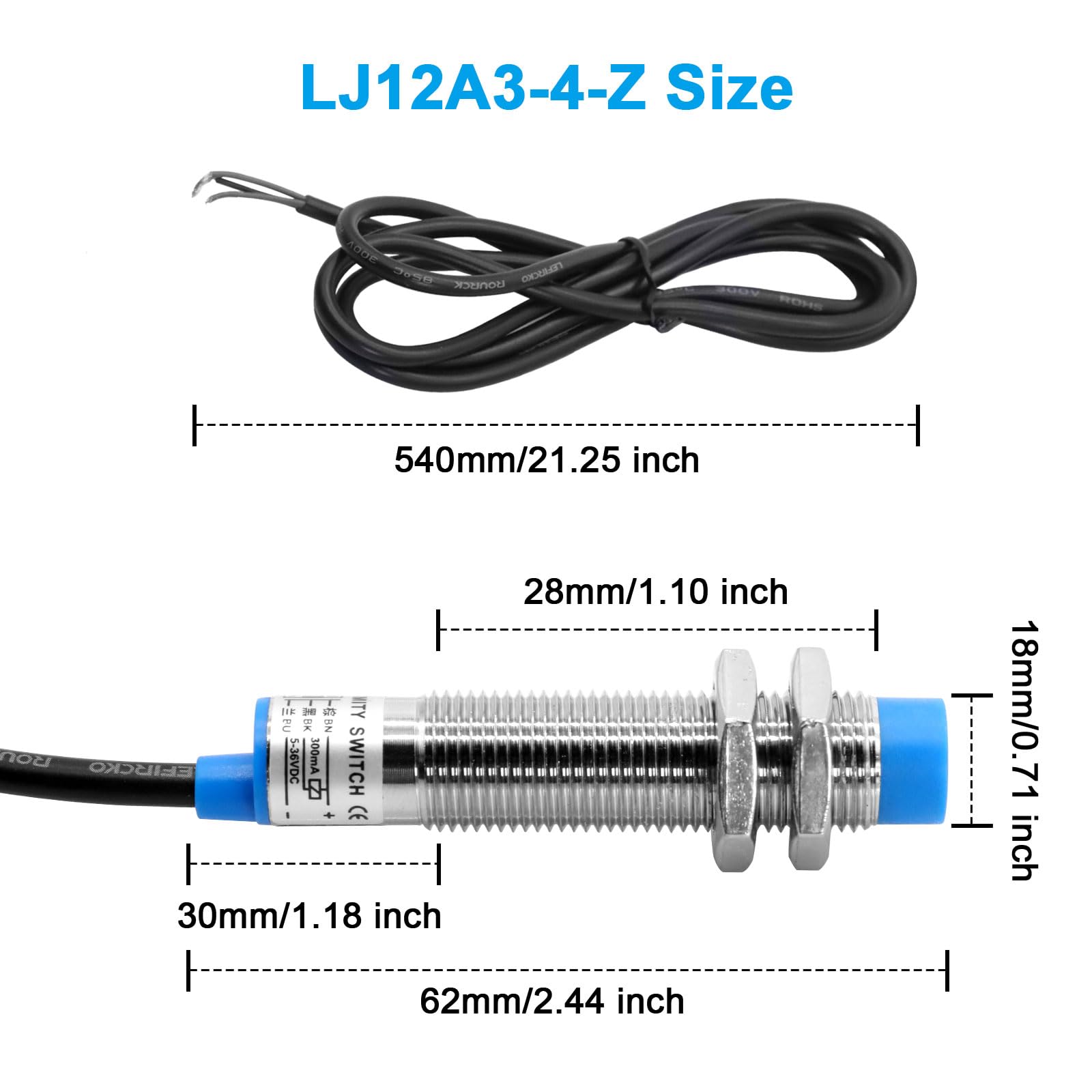 Heschen Induktive Näherungsschalter Sensor Switch LJ12A3-4-Z/DX