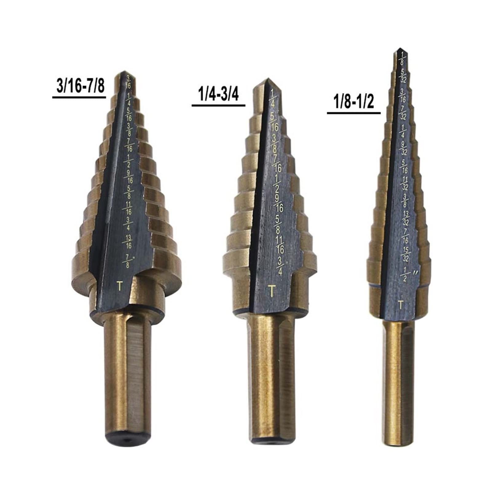 Bits di Perforazione 5pcs / Set. HSS. Set di Punte for Trapano a Forma di Formato da 50 Dimensioni Cobalto con Arrivo di gusci di Alluminio
