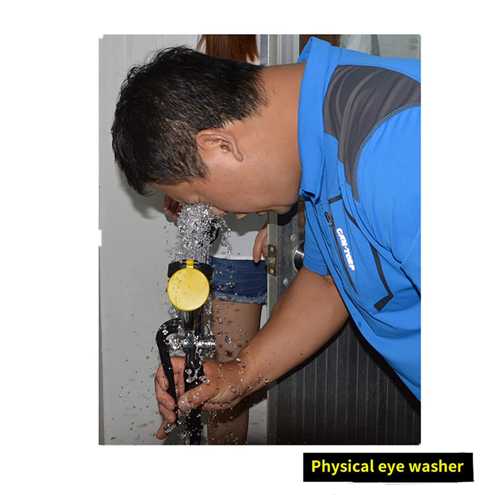 Manguera de Lavado de Ojos portátil con rociador, lavaojos de Emergencia con una Sola Boca montado en la Pared, Ducha lavaojos, Dispositivo de Limpieza de Ojos para Laboratorio