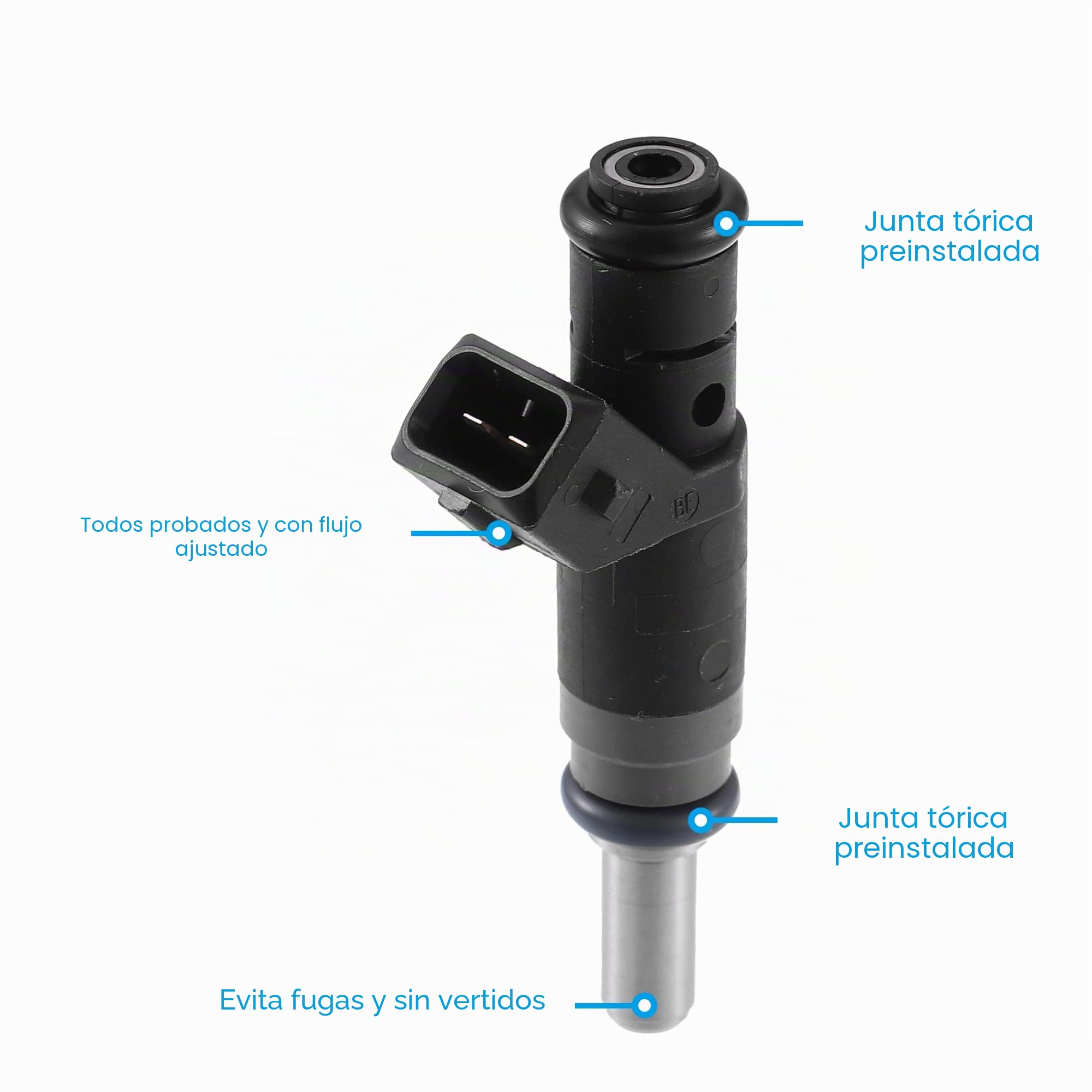 X AUTOHAUX Inyector De Combustible Para Bmw 116I 118I 120I 03-11 4Pcs | Metal Y Plástico, Negro, 7506158, 13537506158, Para Bmw 316I 318I E46 01-05, 4 Orificios, Alta Impedancia