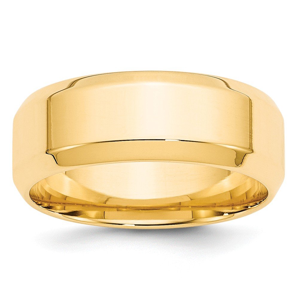 BillyTheTree Jewelry14K Yellow Gold 8mm Bevel Edge Comfort Fit Band Ring