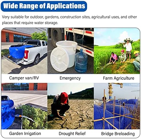 Portable Water Storage Bladder Tank - Large 30-400 Gallon Foldable Reservoir for Farm, Emergency Use, Drought-Resistant, Soft Water Container (0.8x0.43x0.34m/110L)