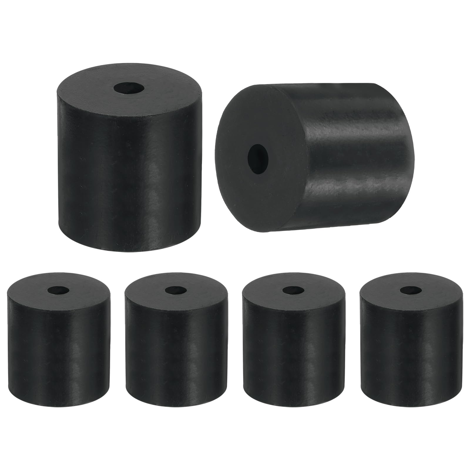 uxcell 6 Pcs Multi Purpose Rubber Spacer, 0.5" OD x 2" ID x 2" Thickness Anti-Vibration Isolation Rubber Bushings Grommets Spacers Washers for Home