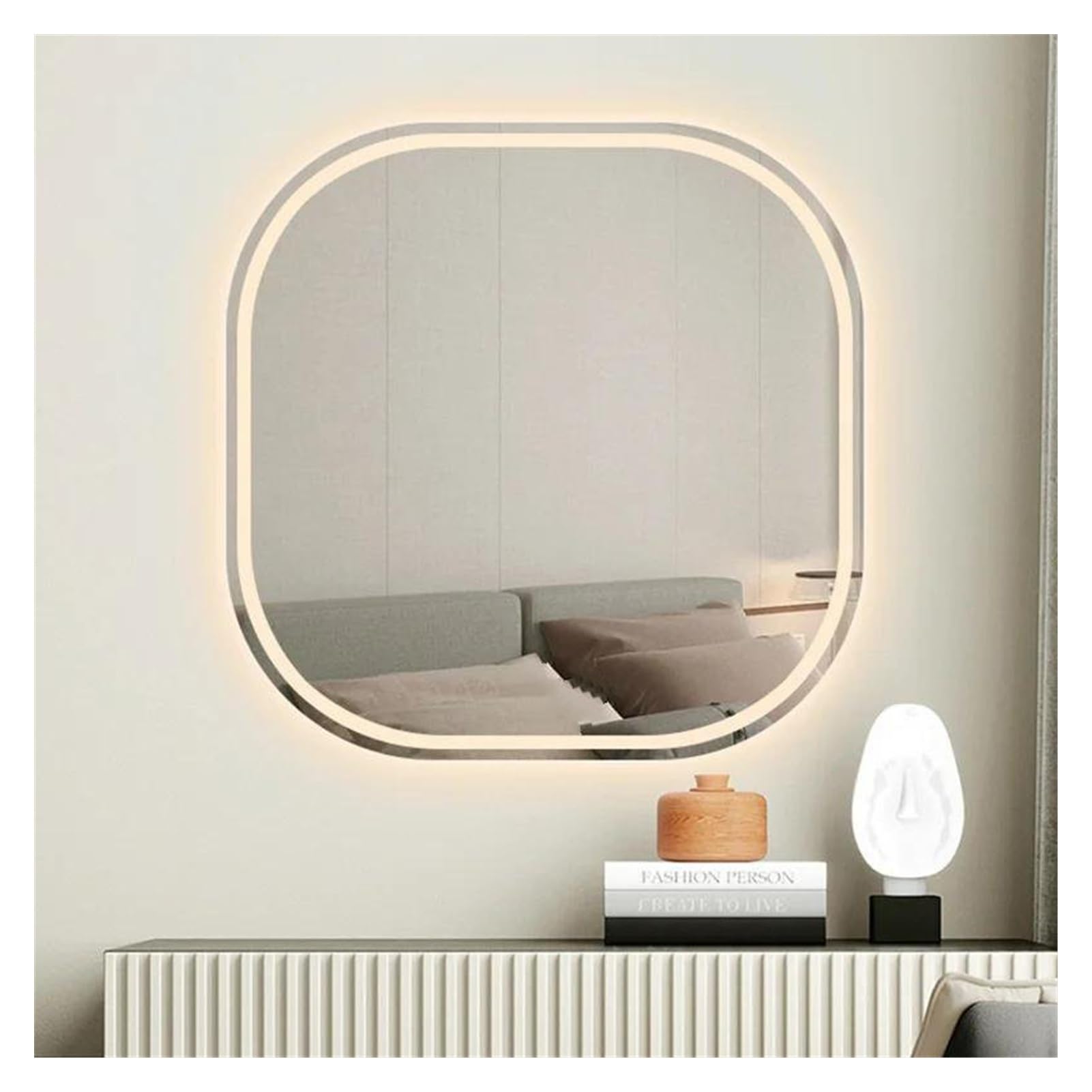 Amazon.com: ZJSMP Bathroom Mirror, Smart Nordic Mirror