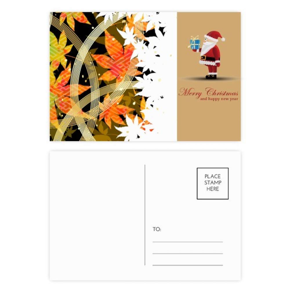 Cartes postales feuilles d'érable Père Noël pour vœux