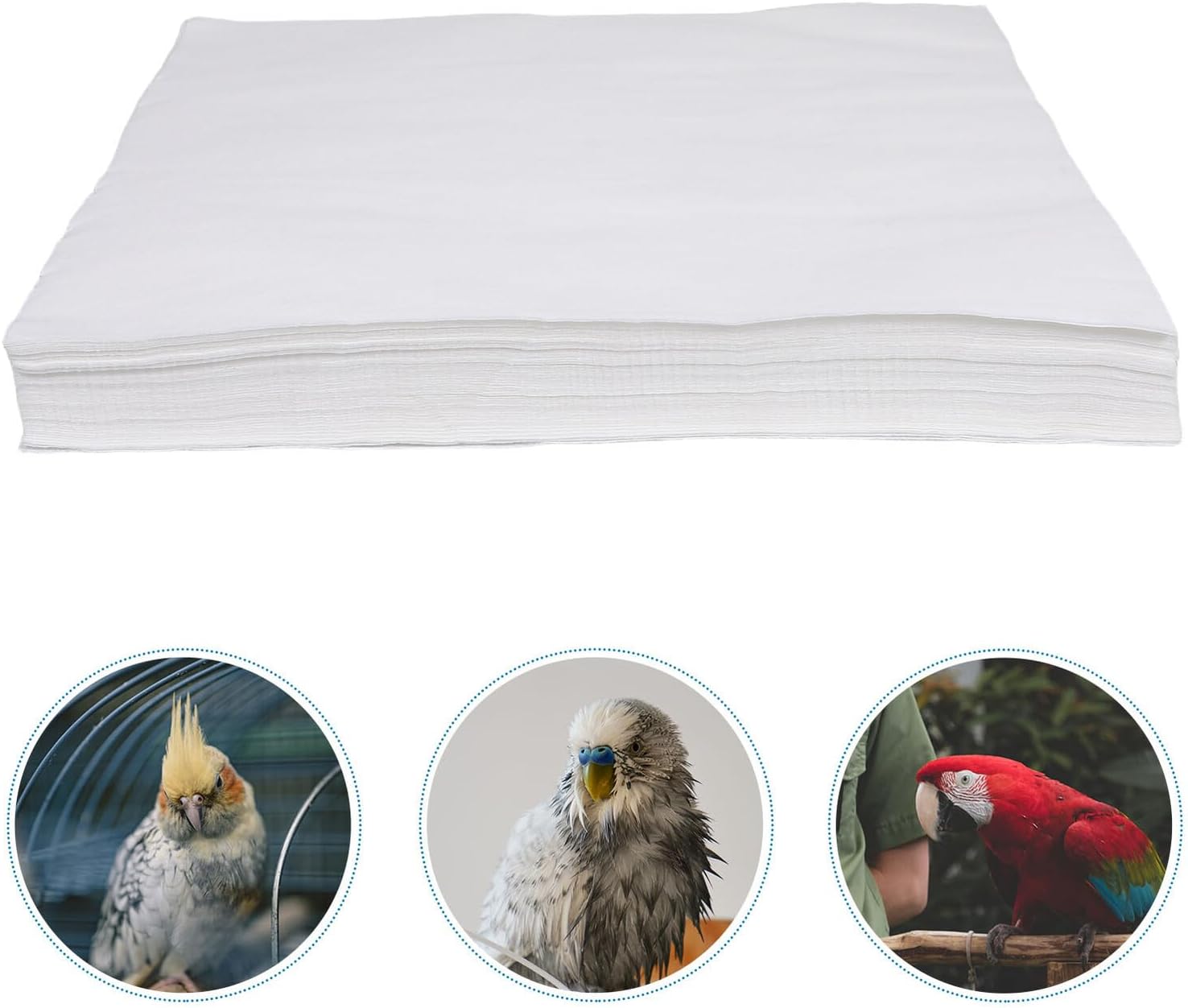 Healifty Disposable Bird Cage Liners Paper Sheets, Precut Absorbent Non-Woven Pet Cage Cushion Pads 29x30cm, 100pcs for Parrot Canary Finch Birdcage Accessories