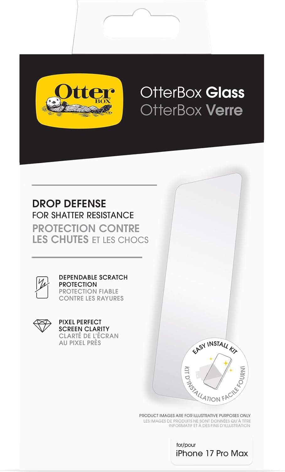 OtterBox React Series MagSafe cover per iPhone 17 Pro Max, Testata a norme MIL-STD 810G, Trasparente/Rosa + OtterBox Glass Pellicola protettiva in Vetro temperato per iPhone 17 Pro Max