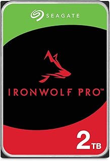 Seagate IronWolf Pro, 2 TB, Wewnętrzny dysk twardy NAS HDD, CMR, 3,5″, SATA 6 GB/s, 7200 RPM, 256 MB cache, do systemów RAID sieciowej pamięci masowej, 3-letnie usługi Rescue Services (ST2000NT001)