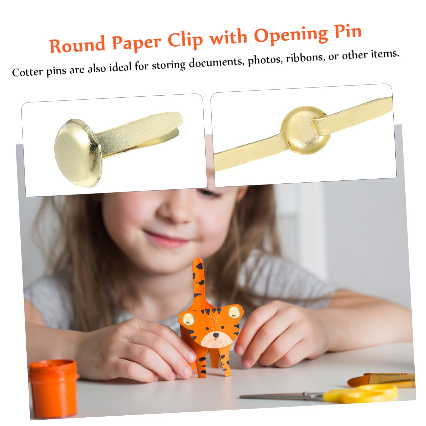 1500piezas Sujetadores Metálicos Redondos Para Manualidades Clips De Papel Decorativos Para Scrapbooking Proyectos Diy y Tarjetas