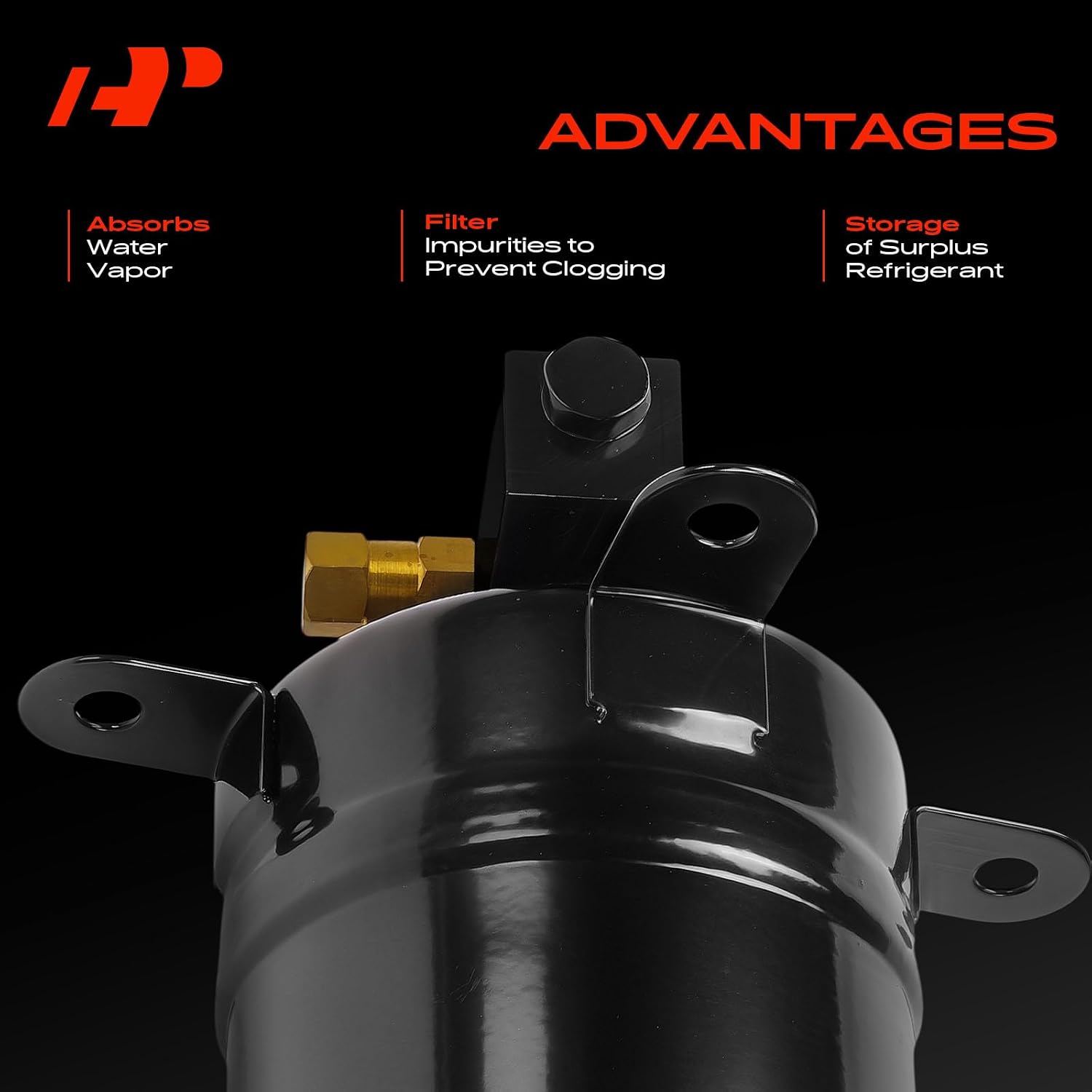 A-Premium Steel Air Conditioning A/C Receiver Drier Compatible with BMW 525i 1989-1995, 530i 540i 1994-1995, M5 1991-1993, 535i 1989-1993, 740i, 740iL, 735i, 735iL, 750iL, 525iT, 635CSi, L7, L6, Black